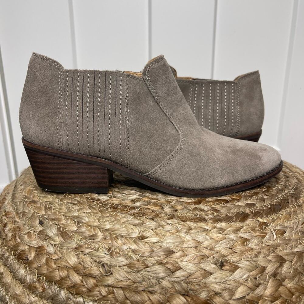 Lucky Brand Gray Leather Folley Ankle Booties Size 9.5